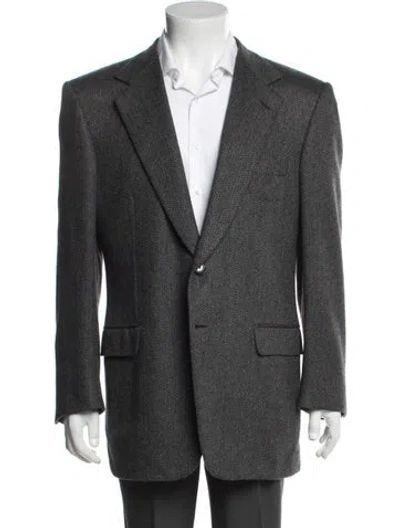 Pre-owned Brioni Cashmere Tweed Pattern Blazer In Grey