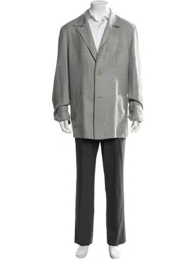 Pre-owned Brioni Cashmere Tweed Pattern Blazer In Grey