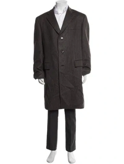 Pre-owned Brioni Cashmere Tweed Pattern Coat In Multicolor