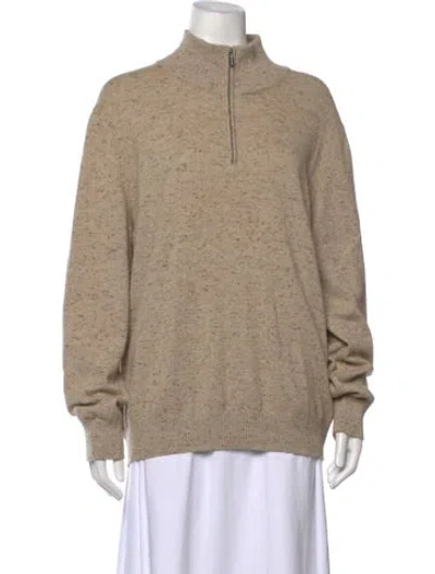 Pre-owned Brioni Cashmere Tweed Pattern Sweater In Neutrals