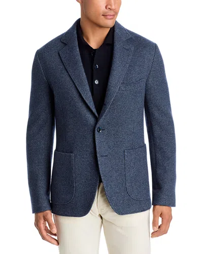 Brioni Cashmere Twill Jersey Unstructured Leisure Jacket In Blue