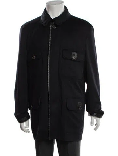 Pre-owned Brioni Cashmere Utility Jacket In Blue