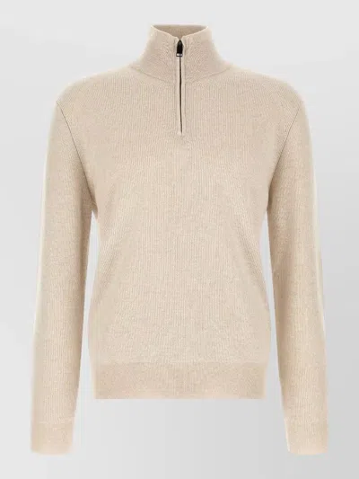 Brioni Cashmere Wool High Neck Zip Vest In Neutral