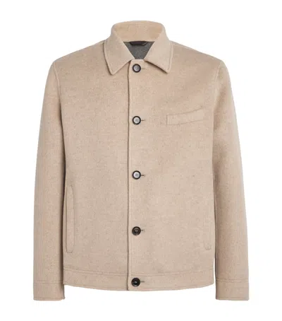 Brioni Cashmere Work Jacket In Nude