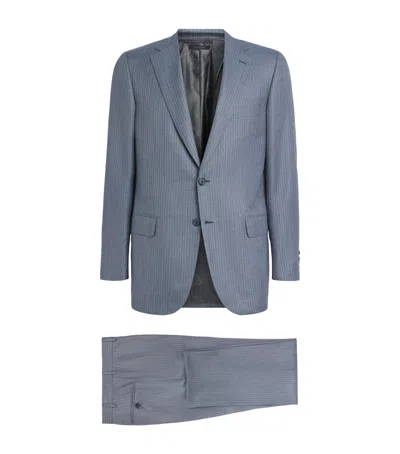 Brioni Cashmere-silk Stripe Brunico 2-piece Suit In Blue