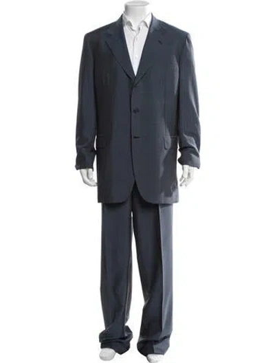 Pre-owned Brioni Cashwool Striped Two-piece Suit In Blue