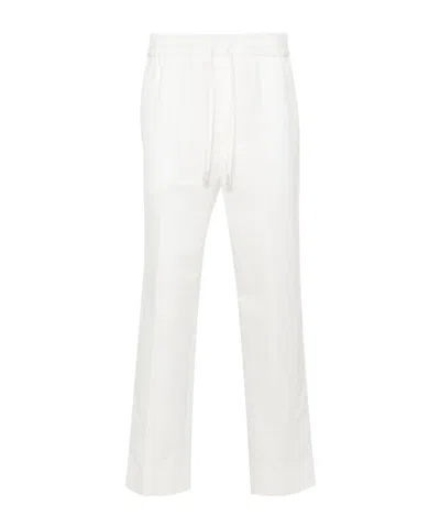 Brioni Chambray Straight Trousers In Neutrals