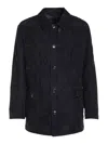 Brioni Black Leather Down Jacket In Negro