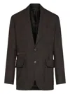 Brioni Check Buckle Jacket In Brown