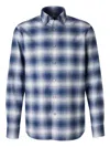 Brioni Checked Cotton Shirt In Blue