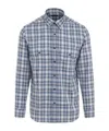 Brioni Checked Long-sleeved Shirt In Gray
