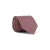 Brioni Check Pattern Silk Tie With Refined Texture In Red
