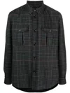Brioni Check-print Knitted Shirt Jacket In Black