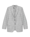 Brioni Wool-blend Check Blazer In Gray