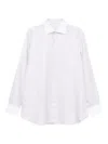 Brioni Checked Contrast-collar Shirt In White