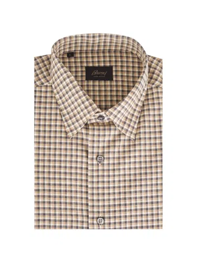 Brioni Check-pattern Shirt In Animal Print