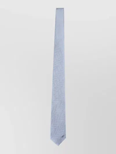 Brioni Chevron Pattern Tie Pointed Tip Design In Blue