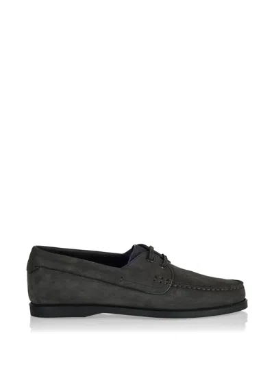 Brioni City Lace-up Boat Shoes In Gray