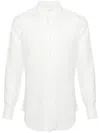 Brioni Classic-collar Linen Shirt In Neutrals