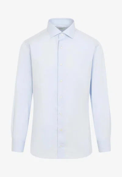 Brioni Classic Pointed-collar Shirt In Blue