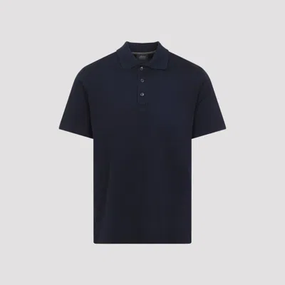 Brioni Classic Short Sleeve Polo Shirt In Blue