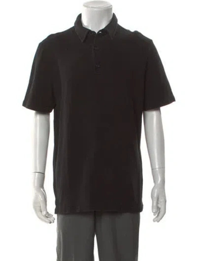 Pre-owned Brioni Collar Short Sleeve Polo Shirt In Black