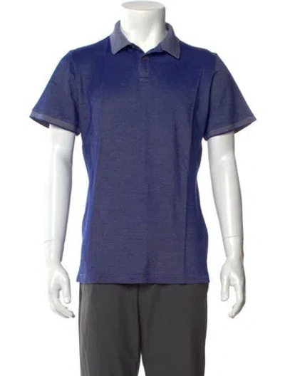 Pre-owned Brioni Collar Short Sleeve Polo Shirt In Blue