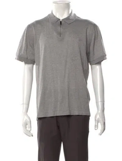 Pre-owned Brioni Collar Short Sleeve Polo Shirt In Gray