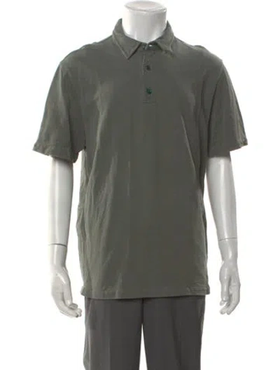 Pre-owned Brioni Collar Short Sleeve Polo Shirt In Green