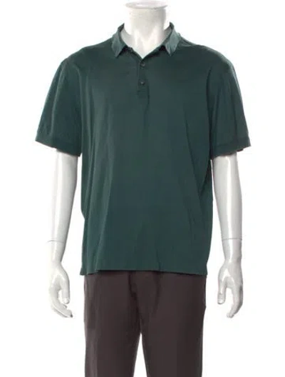 Pre-owned Brioni Collar Short Sleeve Polo Shirt In Green