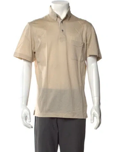 Pre-owned Brioni Collar Short Sleeve Polo Shirt In Yellow