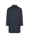 Brioni Concealed-front Coat In Blue