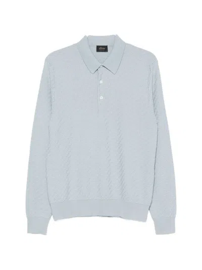 Brioni Cotton And Cashmere Polo Shirt In Multi