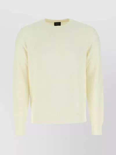 Brioni Cotton Blend Crew Neck Sweater In White