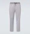 Brioni Cotton-blend Jersey Sweatpants In Gray