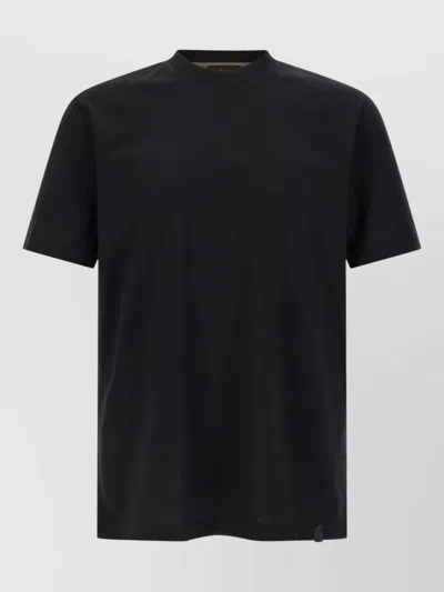Brioni Cotton Crew Neck Short Sleeve T-shirt In Black