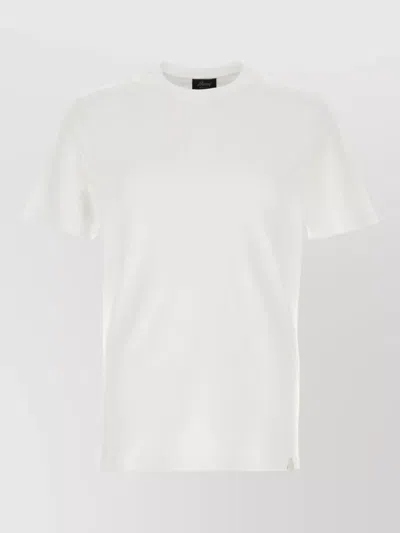 Brioni Cotton Crew Neck Short Sleeve T Shirt In White