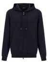 Brioni Casual Cotton Hoodie Featuring Front Pockets In Blue