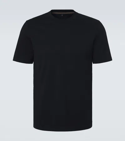 Brioni High-neck Cotton T-shirt In Black
