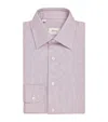 Brioni Cotton Micro-houndstooth Shirt In White