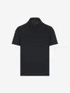 Brioni Piqué Cotton Polo Shirt In Black