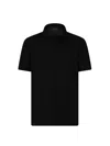 Brioni Piqué Cotton Polo Shirt In Black