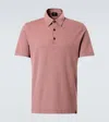 Brioni Cotton Pique Polo Shirt In Pink