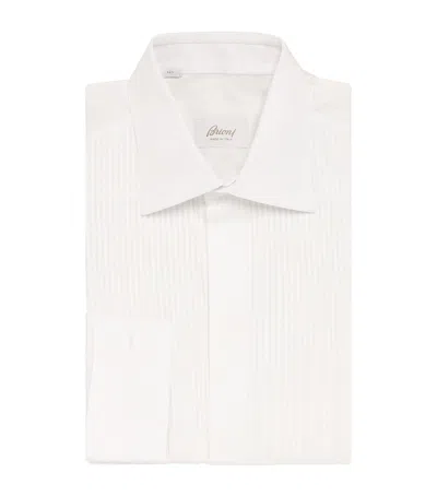 Brioni Cotton Plastron-detail Shirt In White