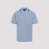 Brioni Striped Edge Polo Shirt In Cotton In Blue