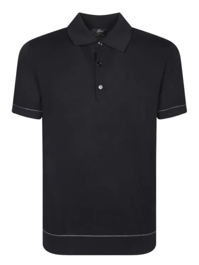 Brioni Cotton Polo Shirt In Black