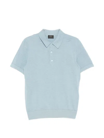 Brioni Cotton Polo Shirt In Blue