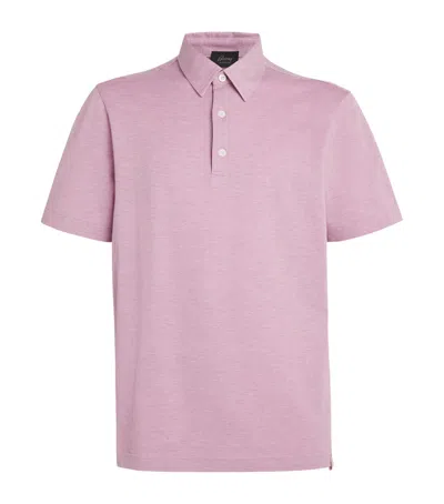 Brioni Cotton Polo Shirt In White Lt P
