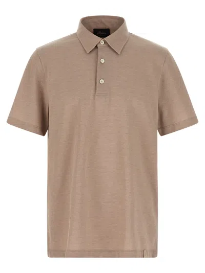 Brioni Classic Polo Shirt In Brown