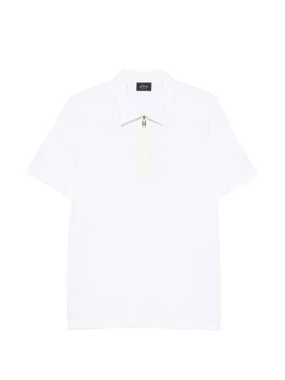 Brioni Cotton Polo Shirt In White